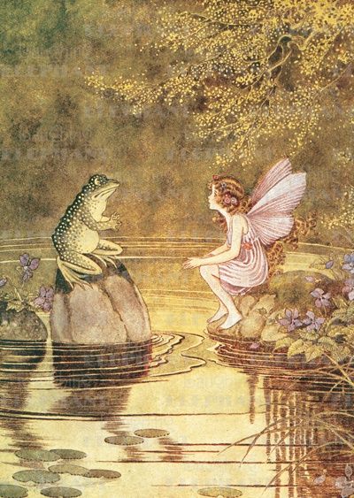 Frog & Fairy Talking : Ida Rentoul Outhwaite : Free Download, Borrow, and Streaming : Internet Archive Kunst Collages, Fairy Sitting, Kunst Inspo, Fairy Aesthetic, Vintage Fairies, A Frog, Fairytale Art, Arte Inspo, Art Collage Wall