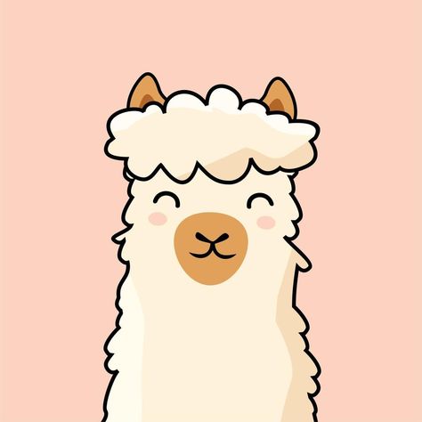 Llama Cartoon, Cartoon Drawing, The Head, Cartoon Drawings, Llama, Alpaca, Vector Art, Vector Free, Royalty