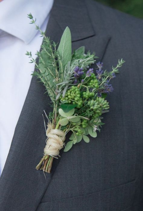 Wedding Flowers Lavender, Lavender Boutonniere, Herb Wedding, Herb Bouquet, Vintage Tea Parties, Lavender Wedding Flowers, Flowers Lavender, Sage Wedding, Tea Party Wedding