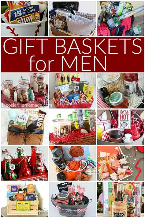 Homemade Gift Baskets, Christmas Gift Baskets Diy, Gift Baskets For Him, Raffle Basket, Baskets For Men, Birthday Basket, Gift Baskets For Men, Raffle Baskets, Christmas Gift Basket Ideas