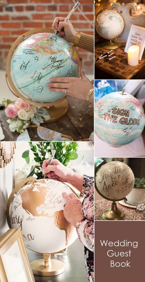 Travel Themed Wedding Ideas, Unique Guest Book Alternatives, Themed Wedding Ideas, Travel Themed Wedding, Rustic Wedding Decorations, Unique Guest Book, Wedding Guest Books, Themed Wedding Cakes, Travel Theme Wedding