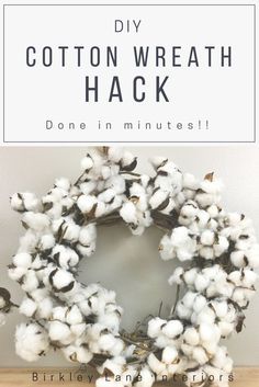 Brilliant HACK for creating a beautiful DIY cotton wreath. This easy tutorial will reveal the secret and fast way to create a beautiful cotton wreath you’ll love as part of your decor! via @birkleylane Crafts For Teens To Make, Cotton Wreath, Boho Farmhouse, Diy Home Decor On A Budget, Handmade Wreaths, Easy Home Decor, Dollar Store Crafts, Decorating On A Budget, Easy Tutorial