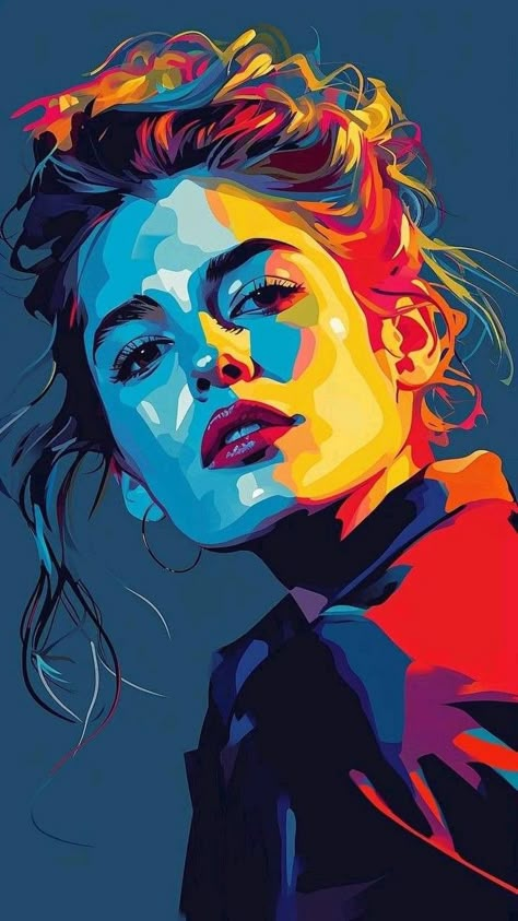 Portrait Palette, Vector Portrait Illustration, Wpap Art, Acrylic Painting Inspiration, Abstract Portrait Painting, Portrait Artists, 100k Followers, Digital Painting Portrait, Pop Art Portraits