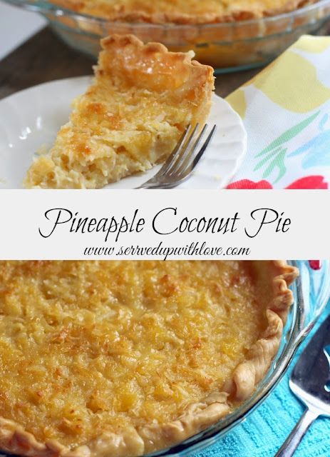 Pineapple Coconut Pie Recipe, Pineapple Coconut Pie, Impossible Pies, Coconut Pie Recipe, Yummy Pies, Pineapple Pie, Impossible Pie, Coconut Custard Pie, Pineapple Desserts