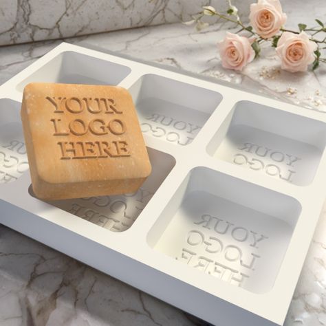 Custom Silicone Soap Mold 2x2 in. | Branded Soap Making Mold for Crafting - Personalize Your Soaps with Logos & Graphics #MoldSilicon #CustomSoap #CustomizedSoap #MouldSilicone #MoldSilicone #PersonalizedMold #SoapStamp #CustomMolds #PersonalizedSoap #CustomMolding Custom Silicone Molds, Soap Moulds, Soap Supplies, Soap Stamping, Soap Making Molds, Soap Maker, Soap Bars, Soap Molds, Mold Making