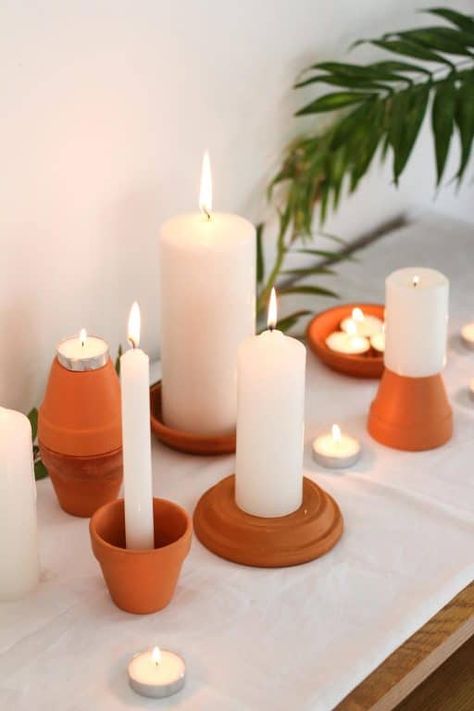 Terracotta Pots Wedding, Terracotta Christmas, Giant Candles, Design Therapy, Small Terracotta Pots, Rope Crafts Diy, Terracotta Planter, Rope Crafts, Large Candles