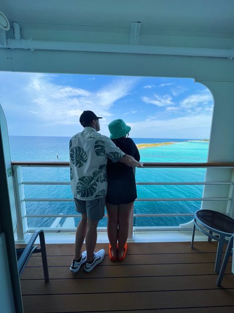 Disney Cruise Line Fantasy Castaway Cay Verandah Stateroom Couples Photo Aesthetic Couples Photo Aesthetic, Cruise Ship Aesthetic, Nerdy Couple, Couples Cruise, Cruise Aesthetic, Ship Aesthetic, Couple Cruise, Disney Cruise Vacation, Aesthetic Disney