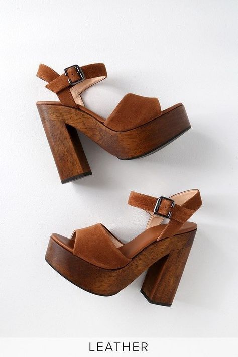 540ae6b0f6ac6e155062f3dd4f0b2b01 Wood Platform Heels, 70s Shoes, Wooden Platform Sandals, Trendy Heels, Basic Shoes, Sandal Heels, Platform Sandals Heels, Platform High Heels, Crazy Shoes