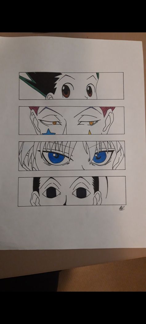 Anime Sketch Hunter X Hunter, Killua Eyes Drawing, Hisoka Drawing Tutorial, Gon And Killua Drawing Easy, Hisoka Eyes Drawing, Hunter X Hunter Sketch Pencil Drawings, Hunter X Hunter Diy Crafts, Hunter X Hunter Painting Canvases, Hisoka Drawing Easy