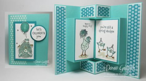 Dawns Stamping Thoughts Tutorials, Stampin Up Pop Up Cards Tutorials, Nothings Better Than, Hey Birthday, Chicken Cards, Dawns Stamping Thoughts, Shutter Card, Fun Folds, Card Folds