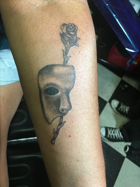 Phantom Of The Opera Mask Tattoo, Opera Mask Tattoo, Phantom Tattoo, Phantom Of The Opera Tattoo, Opera Tattoo, Phantom Of The Opera Mask, Gothic Tattoos, Opera Mask, Opera Music