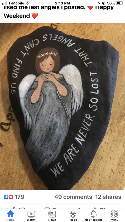 Rock Painting Ideas Angels, Spiritual Painted Rocks, Angel Painted Rocks, Memorial Rocks Painted, Angel Rock Painting, Heaven Painting, Diy Rock Art, Painted Rock Animals, Bunny Coloring Pages