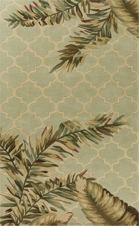 Kas Rugs Sparta 3153 Sage Floral Rug Tropical Mosaic, Tropical Rug, Mosaic Rug, Tropical Area Rugs, Tropical Rugs, Mosaic Rugs, Kas Rugs, Quatrefoil Pattern, Elegant Beauty