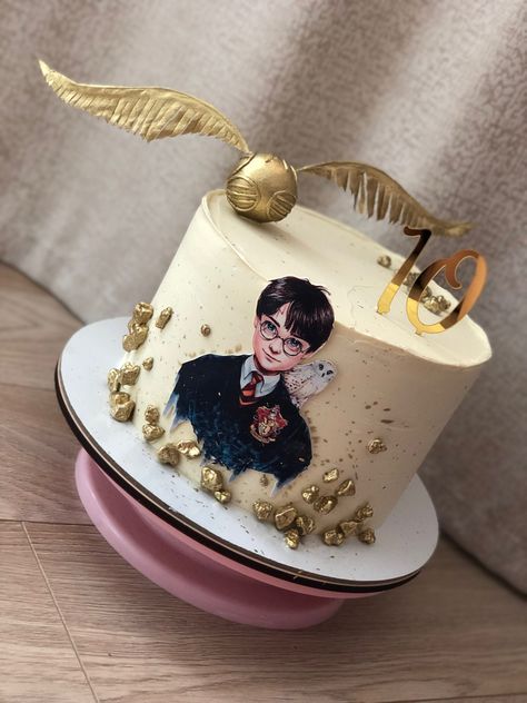 Harry Potter Themed Food, Harry Potter Theme Cake, Gateau Harry Potter, Modern Birthday Cakes, Double Layer Cake, Harry Potter Birthday Cake, Cumpleaños Harry Potter, Harry Potter Bday, Harry Potte