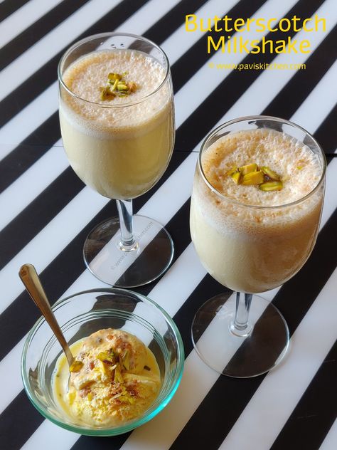 Butterscotch Milkshake, Butterscotch Shake, Ice Cream Milkshake Recipe, How To Make Butterscotch, Butterscotch Ice Cream, Ice Cream Shake, Cold Coffee Recipes, Milkshake Recipe, Vanilla Shake