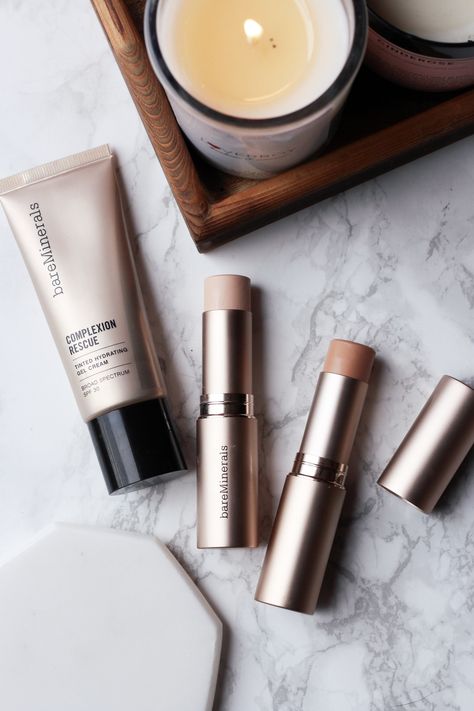 Bareminerals Foundation, Bare Minerals Complexion Rescue, Bareminerals Complexion Rescue, My Makeup Routine, Foundation Routine, Hydrating Foundation, Foundation Stick, Bareminerals Makeup, Moisturizing Body Lotion