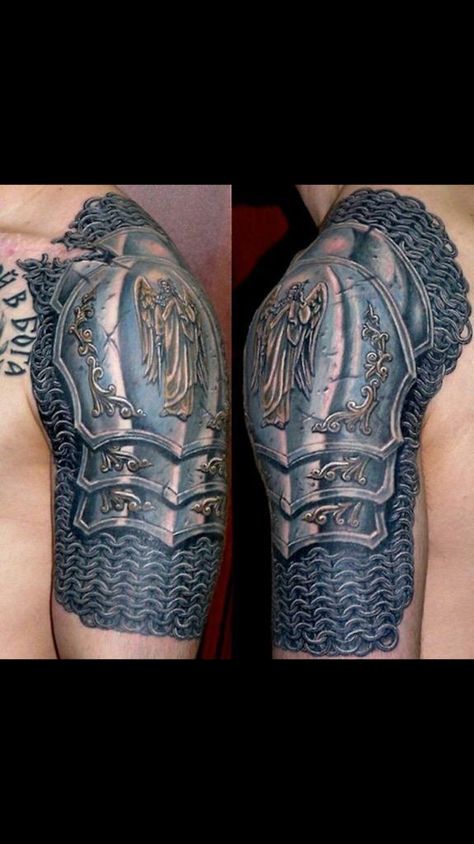 Arm Armor Tattoo, Armor Sleeve Tattoo, Family Crest Tattoo, Armour Tattoo, Shoulder Armor Tattoo, Body Armor Tattoo, Crest Tattoo, Mechanic Tattoo, Armor Tattoo