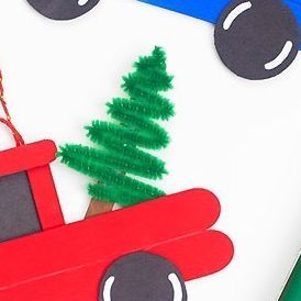 One Little Project #easycrafts on Instagram: "This popsicle stick truck is such a fun Christmas craft! Make this festive truck ornament from craft sticks, and add a pipe cleaner Christmas tree in the back. It’s so cute! 🛻 🌲 For the full instructions visit onelittleproject.com and search “popsicle stick truck” ❤️ Follow @one_little_project for more easy and fun craft ideas #onelittleproject #ontheblog #popsiclestickcrafts #toddlercrafts #toddleractivities #diycrafts #crafts #diyornaments #popsiclesticks #christmascraftideas #crafting #kidscraftsideas #handmade #homemadeornaments #feelingcrafty #diychristmasdecor #kidscrafts #popsicle #icecreamstick #handmadeparade #handcraftedwithlove #decorationideas #diytutorial" Craft Stick Truck Ornament, Popsicle Stick Truck, Class Ornaments, Pipe Cleaner Christmas Tree, Pipe Cleaner Christmas, One Little Project, Popsicle Stick Ornaments, Truck Ornament, Fun Craft Ideas