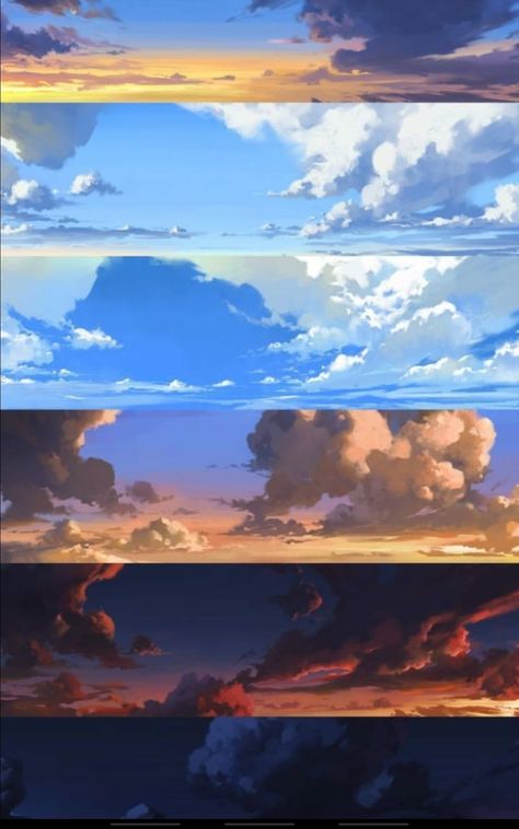 Concept Art Tutorial, Cloud Drawing, Seni Cat Air, Gambar Figur, Digital Painting Tutorials, Cloud Painting, Sky Art, Environment Concept Art, Environmental Art