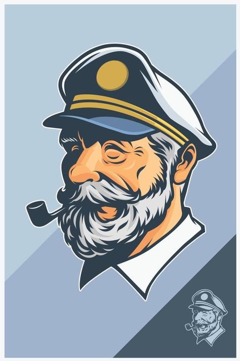 Captain Mascot Design Black And White Vintage, Professional Lightroom Presets, Lightroom Presets Bundle, Tshirt Ideas, Vintage Nautical, Psd Icon, Mascot Design, Vector Photo, Label Design