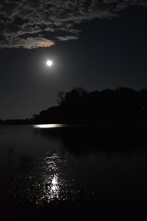 The moon and clouds reflecting on the lake at the farm. #moon #clouds #lake #farm #reflection @photographyat Moonlight Reflection, Moon And Clouds, Lake Swimming, Wild Eyes, Moon Clouds, Night Swimming, Sky Moon, Night Landscape, Rainy Night