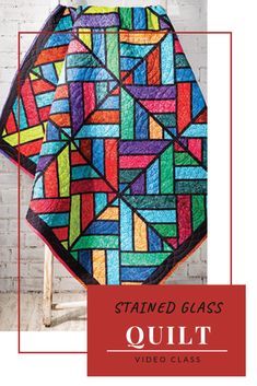 Stained Glass Quilt Pattern, Stained Glass Quilt Patterns, Sewing With Scraps, Think Video, Black Borders, Cake Quilt, Hand Painted Wine Bottles, Stained Glass Quilt, Bright Quilts