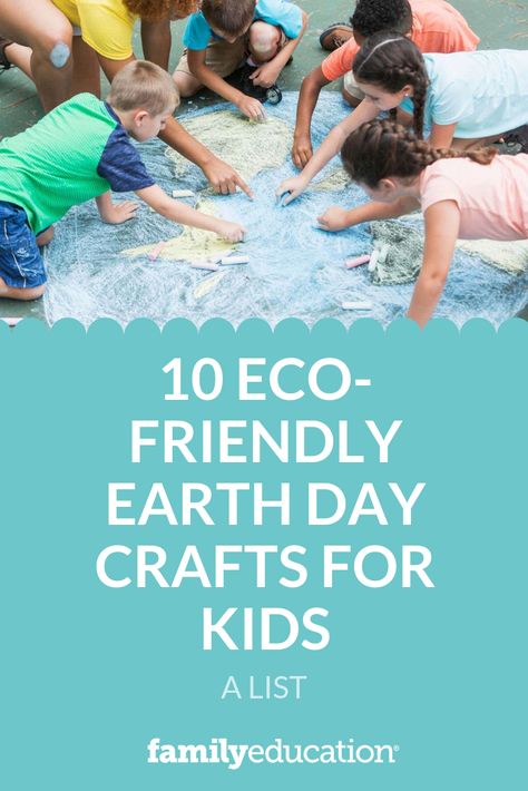 Generate an interest in the environment with your kids this Earth Day with these 10 eco-friendly craft ideas. Eco Friendly Crafts For Kids, Earth Friendly Crafts, Kids Educational Crafts, Sustainability Activities, High School Art Lesson Plans, Eco Crafts, Eco Art, Eco Kids, Child Education