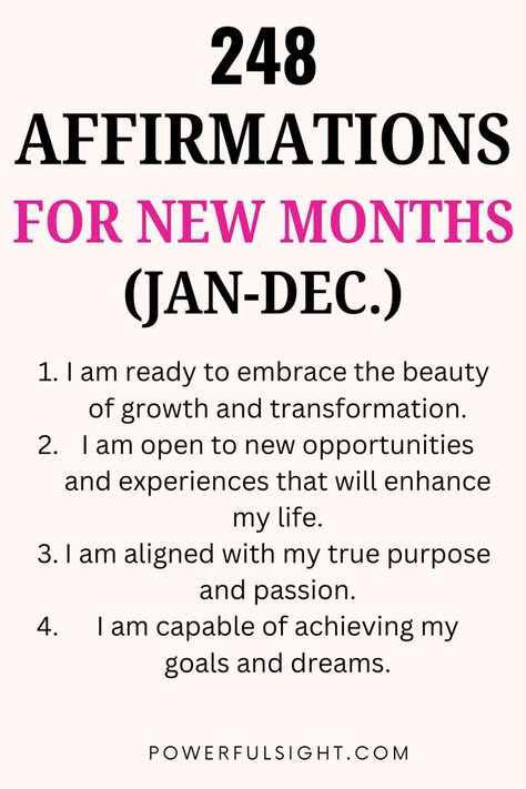 Affirmations For New Month December Affirmations, December New Month, List Of Affirmations, Month January, January To December, Powerful Affirmations, January February March, Month Of July, Uplifting Words