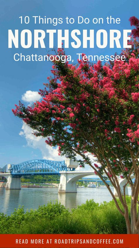 Have you ever visited the North Shore of Chattanooga? The quaint neighborhood just across the Tennessee River has plenty of local shopping, restaurants and bars, a couple of coffeeshops, and exciting things to see and do. Here are a few things I found during a recent trip that make this a must-visit day trip destination in Chattanooga, TN. #travel #chattanooga Georgia Trip, Tennessee Travel, Tennessee River, Chattanooga Tennessee, Knoxville Tennessee, Chattanooga Tn, Road Trip Itinerary, North Shore, Day Trip