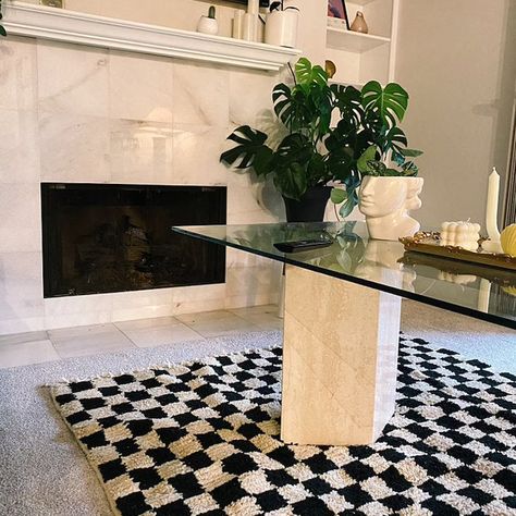 Black and White Rug Checkered Rug Moroccan Checker Rug | Etsy Checker Rug, Checkered Area Rug, Checkered Black And White, Check Rug, Black And White Rug, Rug Checkered, Bohemian Carpet, Checkered Rug, 8x10 Rugs