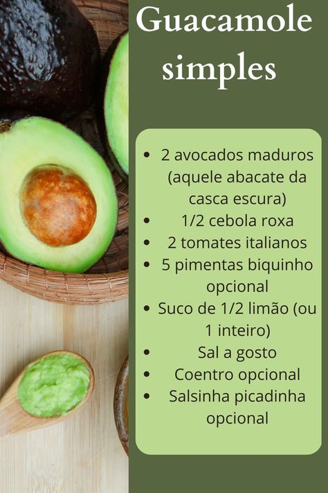 recita da guacamole simples tradicional, perfeita para adicionar na sua dieta. #guacamole #recita #fit #dieta Guacamole