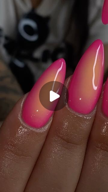 Nail Mix-A-Lot on Instagram: "She wanted bright & pretty sunset vibes & here we are ten fingers later & 7 years later 🥰 . . #loyalty #nailsnailsnails #airbrush #aura #auranails #almondnails #fyp #dfwnails" How To Aura Nails, Sunset Aura Nails, Airbrush Nails Designs, Orange Aura Nails, Airbrush Nail Designs, Nail Airbrush, Dainty Nails, Winter Nail Art Designs, Sunset Nails