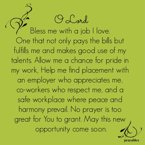 Prayer: New Job Prayer – Prayables Prayer For Job Interview, Employment Prayer, Bible Verse Blessings, Prayer For A Job, Prayer For Work, Prayer For Guidance, Everyday Prayers, Miracle Prayer, Good Prayers