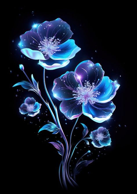 Neon flowers pattern purple plant. | Premium Photo Illustration - rawpixel Galaxy Flowers, Lotus Flower Wallpaper, Glowing Flowers, Android Wallpaper Dark, Pretty Wallpapers Tumblr, Neon Flowers, Diamond Butterfly, Floral Wallpaper Phone, Lovely Flowers Wallpaper