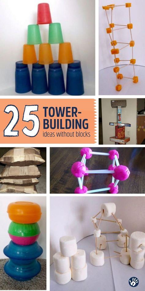 Building Towers Preschool, Preschool Building Crafts, Building Projects For Preschoolers, Building Activities For Toddlers, Building Crafts For Preschool, Building Challenges For Kids, Building Activities Preschool, Building Ideas For Kids, Stacking Activities