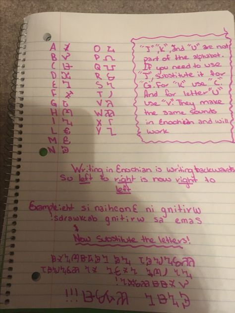 Enochian Alphabet Supernatural, Supernatural Enochian, Enochian Language, Elvish Alphabet, Enochian Alphabet, Supernatural Journal, Elvish Writing, Celebrity Game, Fictional Languages