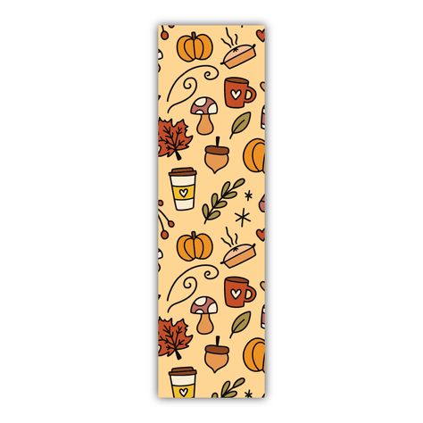 item: fall pattern bookmarkwhy you'll love it: track your pages in style and with the season with this fun fall bookmark!if you could see it IRL: 2x7" double-sided bookmark (print is nearly identical on each side). Vibrant colors printed on rigid cardstock. October Bookmarks, Fall Bookmark Ideas, Fall Bookmarks Free Printable, Fall Bookmarks, Bookmark Print, Autumn Bookmark, Bookmark Christmas, Pattern Bookmark, Homemade Bookmarks