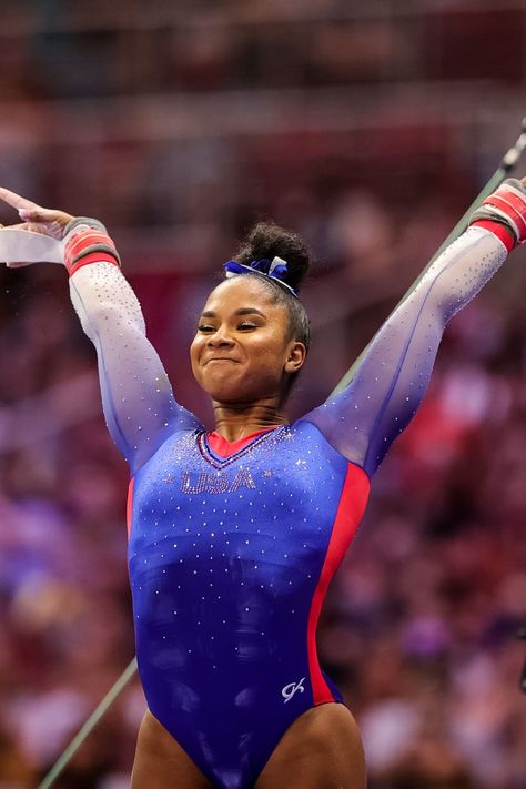 Jordan Chiles Gymnastics, Simon Biles, Gymnastics Pics, Gymnastics Women, Best Gymnastics, Gymnastics Routines, Jordan Chiles, Olympic Trials, Gymnastics Skills