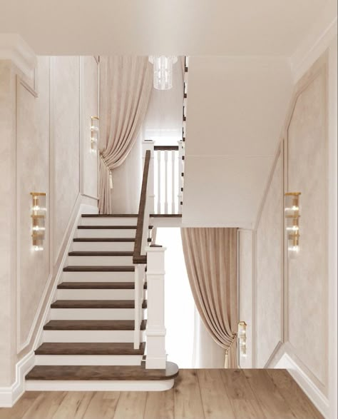 درج السلم, Staircase Interior Design, Luxury Staircase, Hallway Makeover, Modern House Floor Plans, Stairs Design Interior, Staircase Makeover, Aesthetic Home Decor, Cozy Home Decor