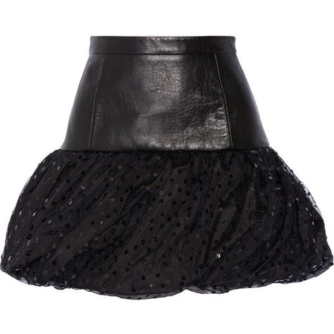 Saint Laurent Leather, taffeta and sequin-embellished tulle mini skirt (554070 RSD) ❤ liked on Polyvore featuring skirts, mini skirts, black, short mini skirts, 80s skirt, shiny leather skirt, leather miniskirt and short sequin skirt Short Tulle Skirt, Short Sequin Skirt, Real Leather Skirt, Tulle Mini Skirt, Short Leather Skirts, Shiny Skirts, Tulle Skirt Black, Mini Wedding Dresses, Taffeta Skirt