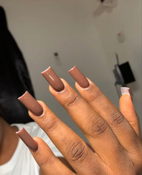 Orange Acrylic Nails, Long Acrylic Nail, Brown Acrylic Nails, Brown Nails Design, Pink Gel Nails, Coffee Nails, Sassy Nails, Brown Acrylic, Pink Gel