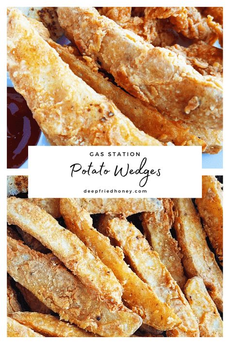 Some of the best potato wedges I've ever had were from the Gas Stations scattered around rural North Carolina. Let's make them at home! #recipe #sidedish #potatowedges #deepfriedhoney via @deepfriedhoney Potato Logs Fried, Deep Fried Potato Wedges, Fried Potato Wedges Recipe, Potato Logs, The Best Potato Wedges, Best Potato Wedges, Potato Wedges Fried, Fried Potato Wedges, Vegetarian Feast