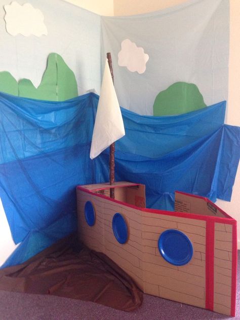 Cardboard Boat Diy, Cardboard Box Boats, Shipwrecked Vbs, Cardboard Boat, Das Boot, Vbs Themes, Vbs Crafts, Pirate Birthday, Vacation Bible School