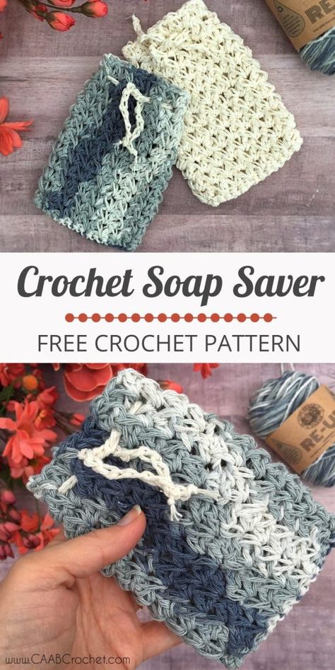 Crochet Soap Saver | Free Crochet Pattern from Cute As A Button Crochet & Craft ~ This is a quick and easy project with beautiful texture! #CAABCrochet #freecrochetpattern #soapsaver Crochet Soap Saver Pattern, Soap Saver Pattern, Crochet Soap Saver, Crochet Washcloth Pattern, Quick Crochet Projects, Crochet Unique, Confection Au Crochet, Quick Crochet Patterns, Crochet Washcloth