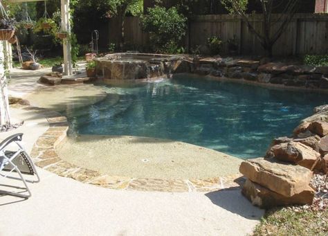 Anthony Sylvan Pools, Entry Designs, Zero Entry Pool, Inground Pool Designs, Beach Entry Pool, Natural Swimming Ponds, Hot Tub Backyard, Swimming Pond, Inground Pool