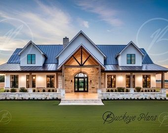 Double Master Suite Farmhouse Dimensioned Floor Plan ONLY Custom Plan Plan: the Meadowview Farmhouse - Etsy Bungalow Vaulted Ceiling, New Build Floor Plans, Master Suite Farmhouse, Farmhouse 4 Bedroom, Garden Bungalow, Basement Foundation, Bedroom Game Room, Barndominium Plans, Wall Feature