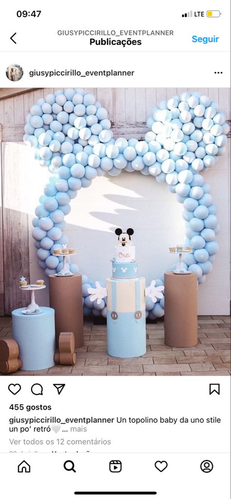 Light Blue Mickey Mouse Birthday, Mickey Mouse Birthday Decorations Blue, First Birthday Party Mickey Mouse, Disney Theme First Birthday Boy, Mickey Mouse Blue Birthday, Blue Mickey Mouse Party 1st Birthdays, Baby Mickey Mouse Baby Shower Ideas, Baby Boy Party Themes, Mickey Mouse Baby Shower Ideas For Boys