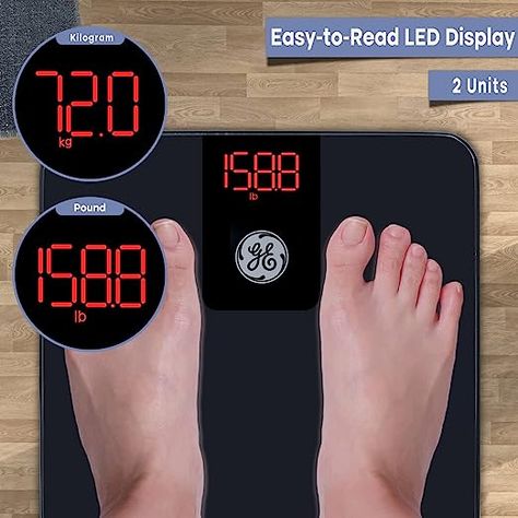 GE Scale for Body Weight Bathroom: Digital Scales Accurate, Smart Bluetooth Scale for Weight and BMI Electronic Weighing Scale for People, Black 400lb Capacity Bath Scale Body Scale, Body Fat Scale, Smart Scale, Smart Bathroom, Weight Scale, Digital Scale, Weighing Scale, Body Composition, 2025 Vision