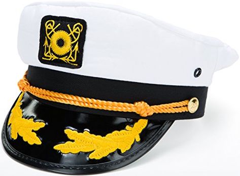 Kangaroo Adjustable Adult Captain's Yacht Cap, White Kang... https://smile.amazon.com/dp/B00O18DY1O/ref=cm_sw_r_pi_dp_U_x_h9JBAbP4SX0FK Navy Pilot, Halloween Costume Hats, Sailor Captain, Captain Cap, Sailor Costume, Navy Costume, Navy Cap, Boat Captain, Discount Logo