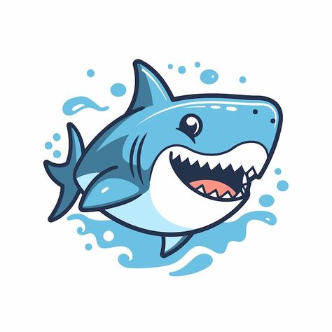 Premium Vector | Cartoon shark icon Vector illustration isolated on a white background Cute Shark Illustration, Shark Icon, Shark Cartoon, Head Painting, Shark Illustration, Premium Vector Cartoon, Shark Drawing, Cartoon Shark, Sharks For Kids